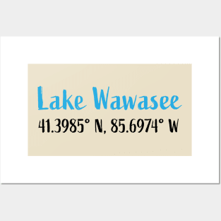 Lake Wawasee coordinates Posters and Art